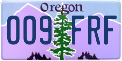 OR license plate 009FRF