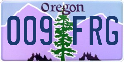 OR license plate 009FRG