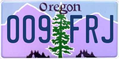 OR license plate 009FRJ