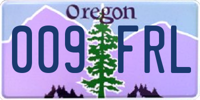 OR license plate 009FRL