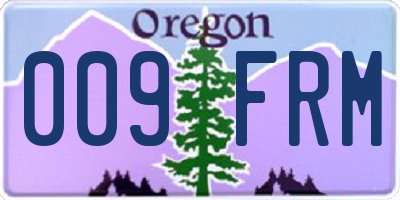 OR license plate 009FRM