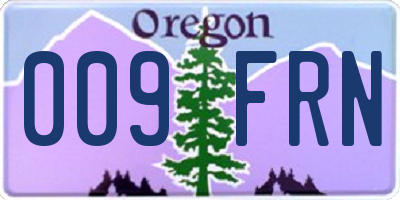 OR license plate 009FRN