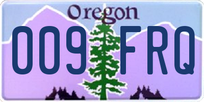 OR license plate 009FRQ