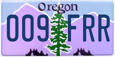 OR license plate 009FRR