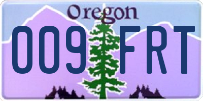 OR license plate 009FRT