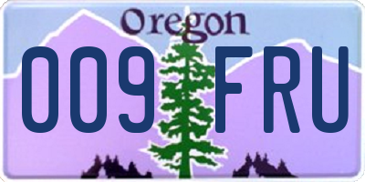 OR license plate 009FRU