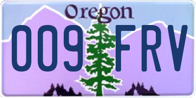OR license plate 009FRV