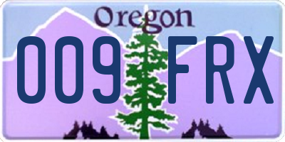 OR license plate 009FRX