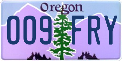 OR license plate 009FRY