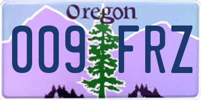 OR license plate 009FRZ