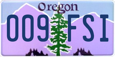 OR license plate 009FSI