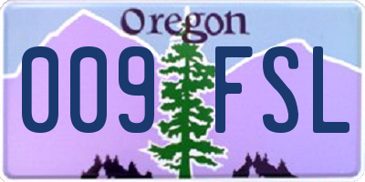 OR license plate 009FSL