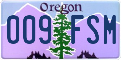 OR license plate 009FSM