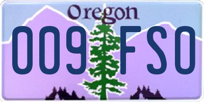 OR license plate 009FSO