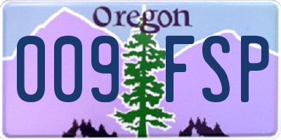 OR license plate 009FSP