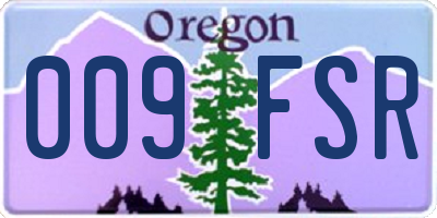 OR license plate 009FSR