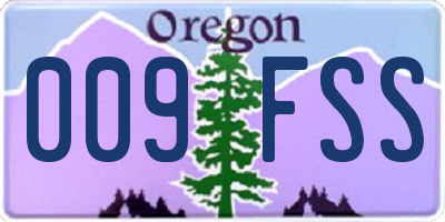OR license plate 009FSS