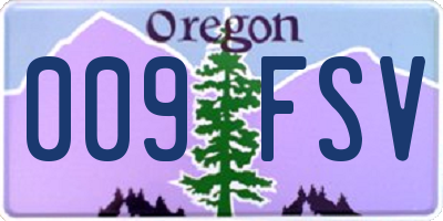 OR license plate 009FSV