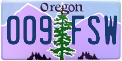 OR license plate 009FSW