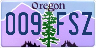 OR license plate 009FSZ