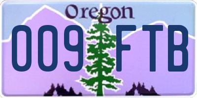 OR license plate 009FTB