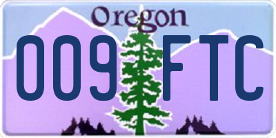 OR license plate 009FTC