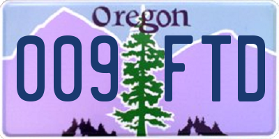 OR license plate 009FTD
