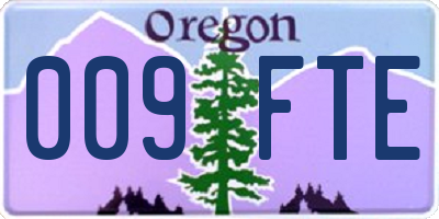 OR license plate 009FTE