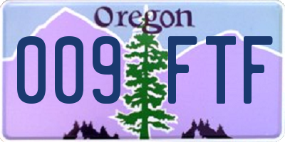 OR license plate 009FTF
