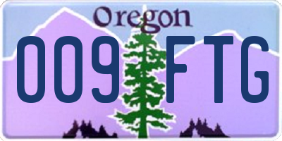 OR license plate 009FTG