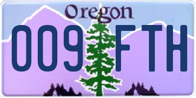 OR license plate 009FTH