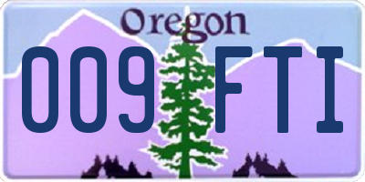 OR license plate 009FTI