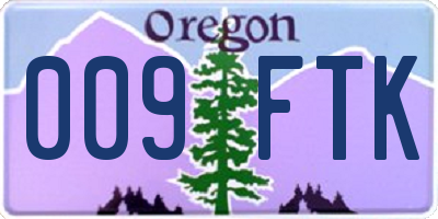 OR license plate 009FTK