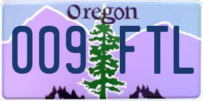 OR license plate 009FTL