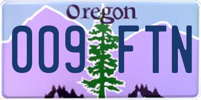 OR license plate 009FTN