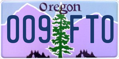 OR license plate 009FTO