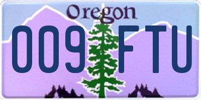 OR license plate 009FTU