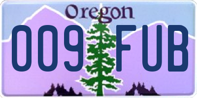 OR license plate 009FUB