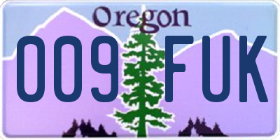 OR license plate 009FUK
