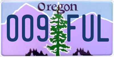 OR license plate 009FUL