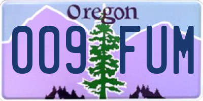 OR license plate 009FUM