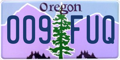 OR license plate 009FUQ