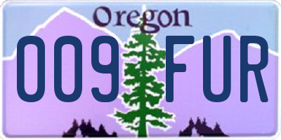 OR license plate 009FUR