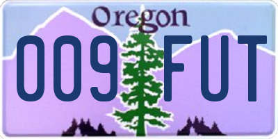 OR license plate 009FUT