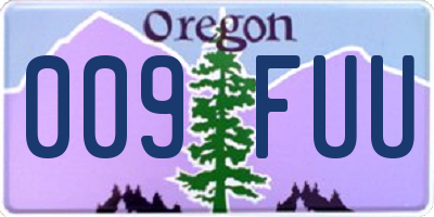 OR license plate 009FUU
