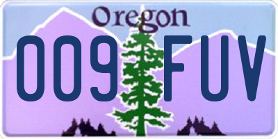 OR license plate 009FUV