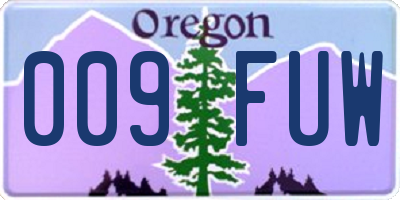 OR license plate 009FUW
