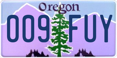 OR license plate 009FUY