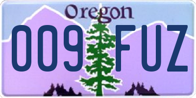 OR license plate 009FUZ
