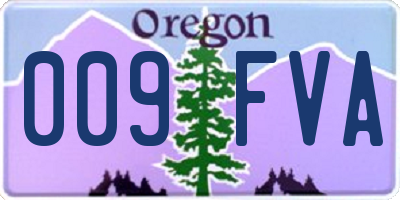 OR license plate 009FVA